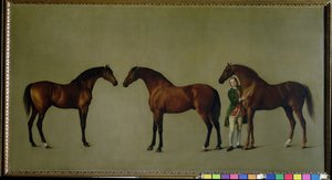 Whistlejacket et deux autres étalons avec Simon Cobb, le palefrenier, 1762